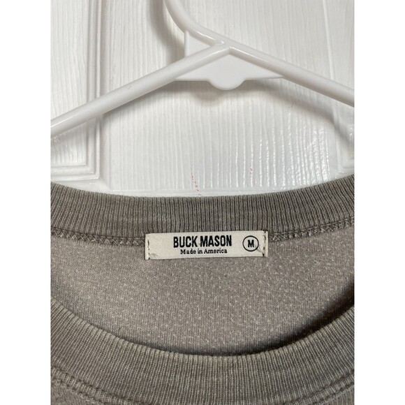 READ! Buck Mason pullover Crewneck Long Sleeve Slub Cotton Blend size M gray - Picture 6 of 8
